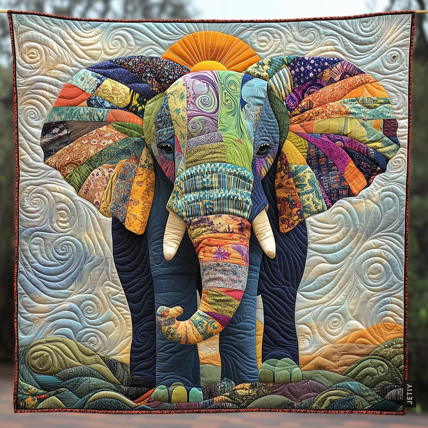 Elephant Quilted Blanket NCU0VT50