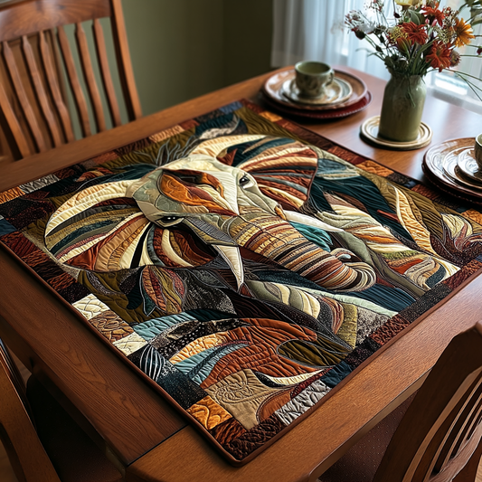 Tribal Elephant Quilted Table Topper NCU0DDK539