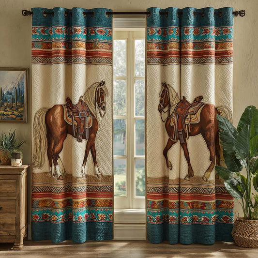 Tribal Horse Quilted Curtains NCU0HNH883