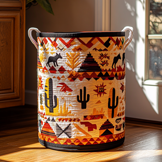 Tribal Howl Quilted Laundry Basket NCU0PVL381