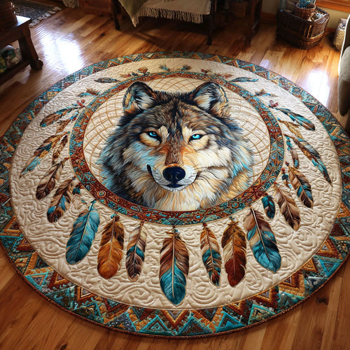 Tribal Majesty Quilted Round Mat NCU0NTV726