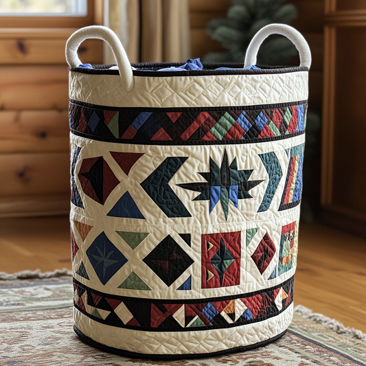 Tribal Peaks Quilted Laundry Basket NCU0PVL392
