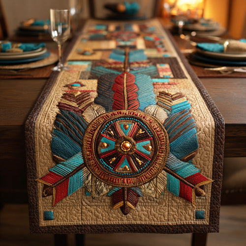 Tribal Shieldmark Quilted Table Runner NCU0NTD1263
