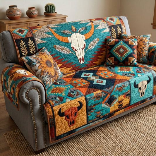 Tribal Skull Quilted Sofa Cover NCU0NTD1703