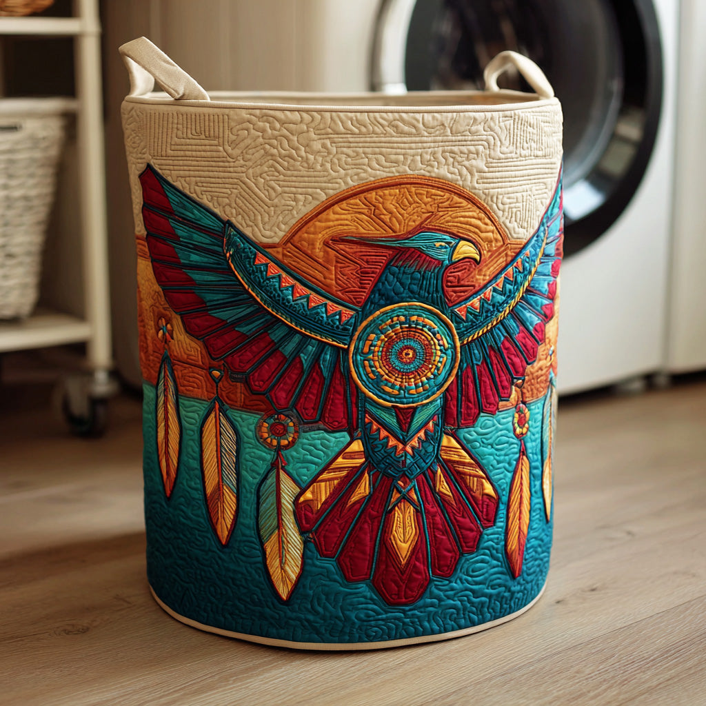 Tribal Sky Eagle Quilted Laundry Basket NCU0NTD962