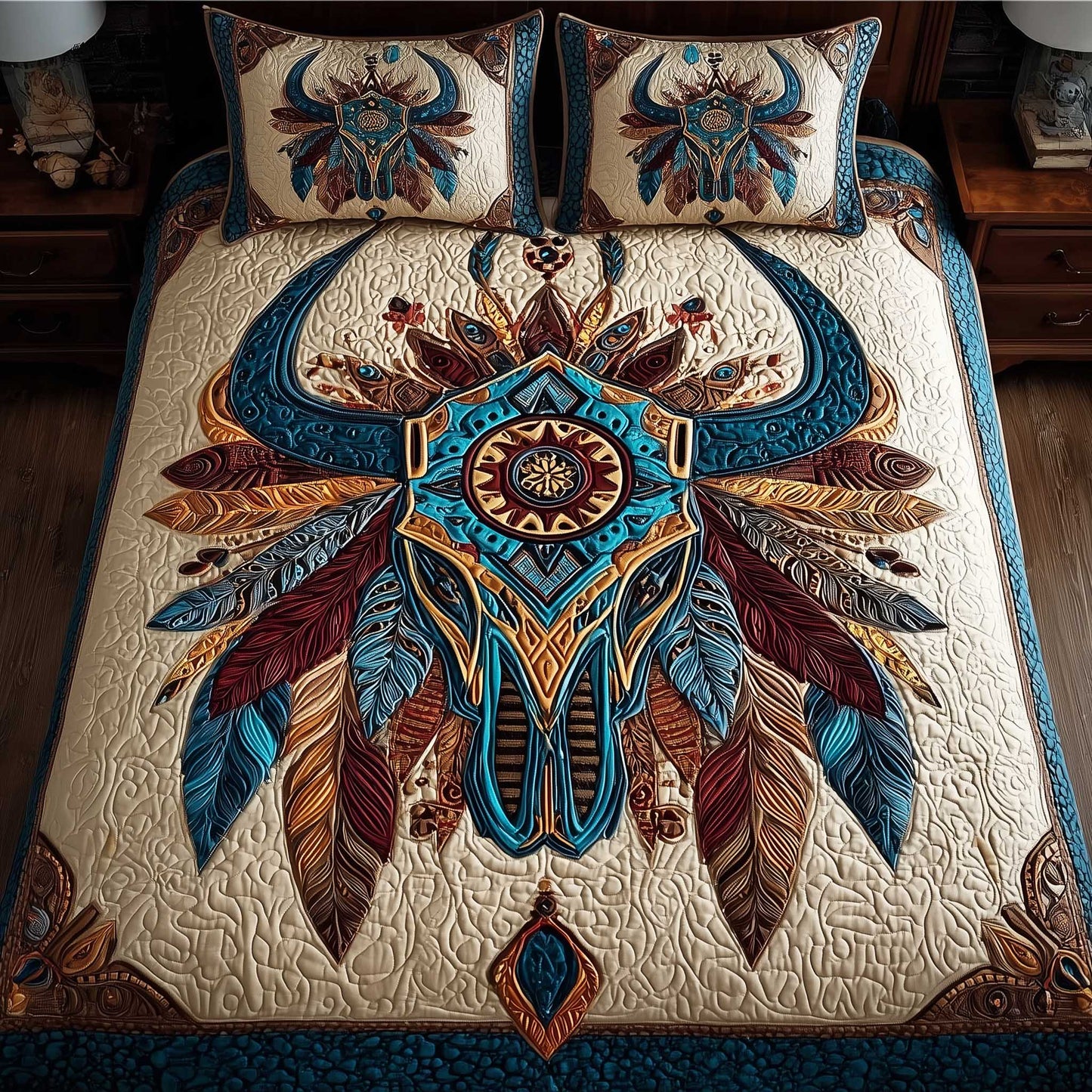 Tribal Spirit 3-Piece Quilted Bedding Set NCU0HTT174