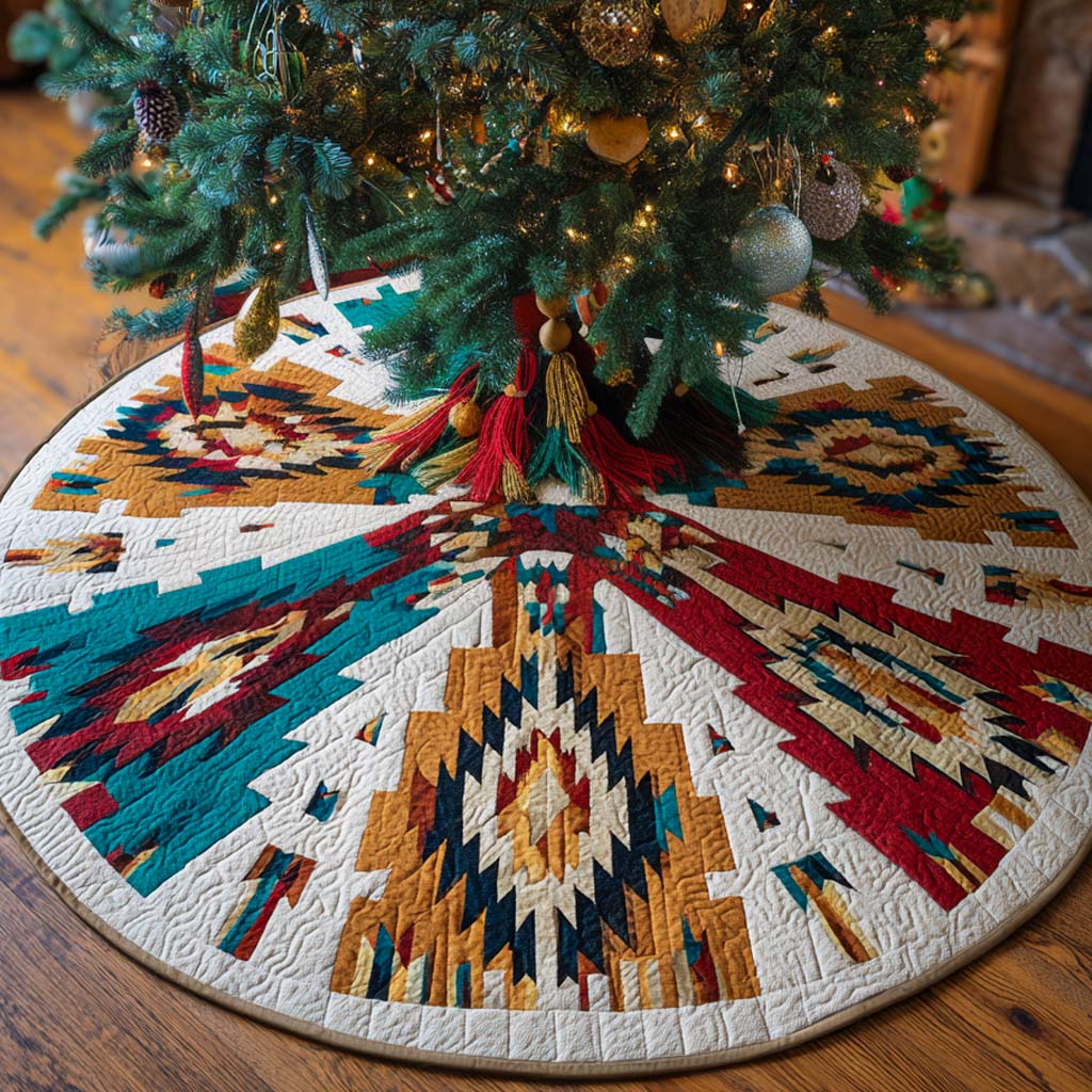 Tribal Spirit Wheel Quilted Tree Skirt NCU0NXD1025