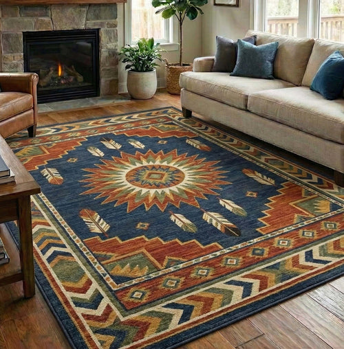 Tribal Sunburst Classic Area Rug NCU0NXD1379