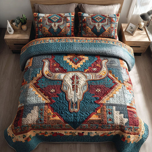 Tribal West 3-Piece Quilted Bedding Set NCU0NTD1692