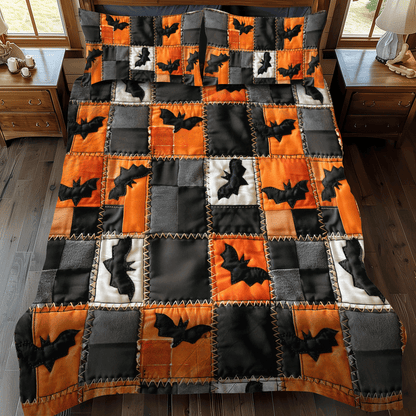 Trick Or Treat Halloween 3-Piece Quilted Bedding Set NCU0PD803