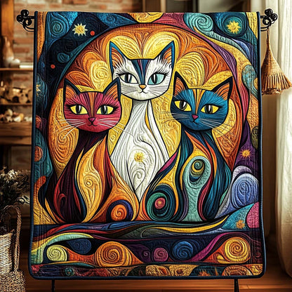 Trio Kitties Quilted Blanket NCU0DQQ0109