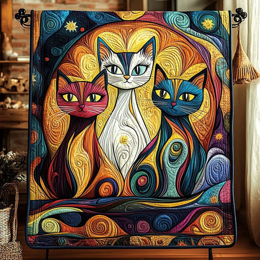 Trio Kitties Quilted Blanket NCU0DQQ0109