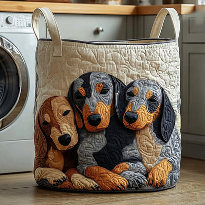 Trio Snuggle Dachshund Quilted Laundry Basket NCU0LDH009