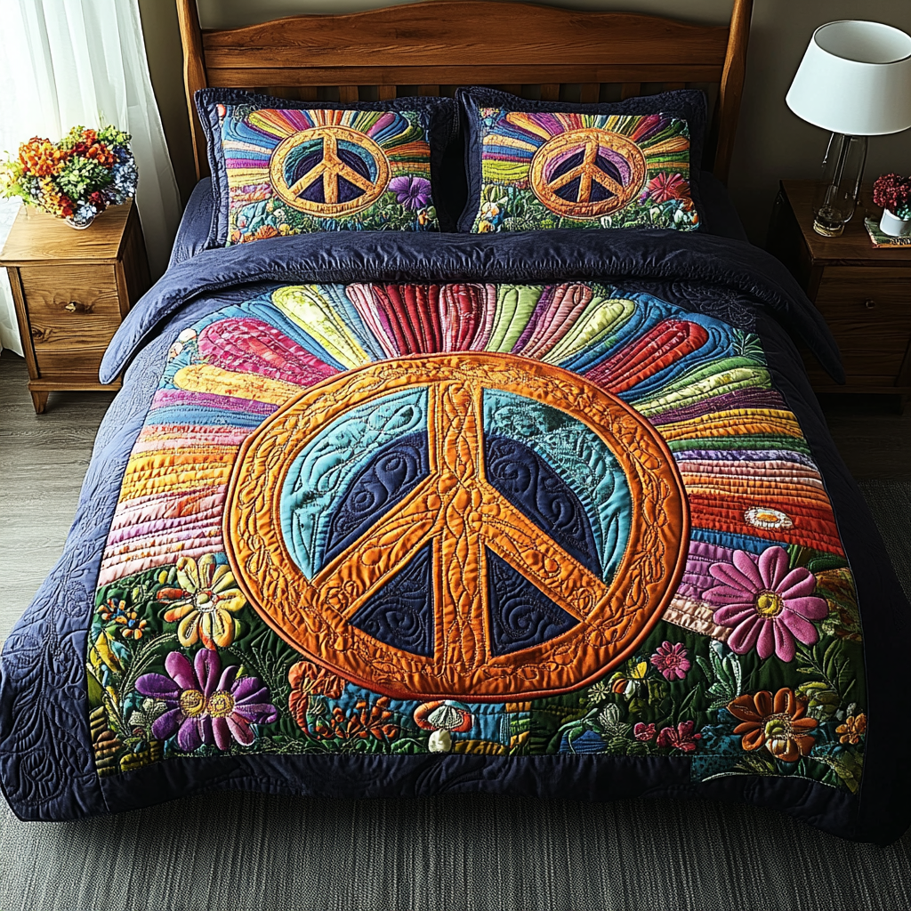 Trippy Peace Duvet Cover Set NCU0DV239