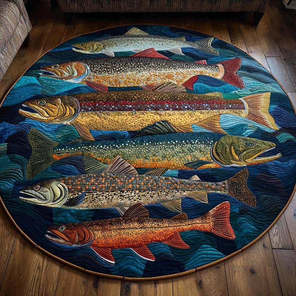 Trophy Trout Quilted Round Mat NCU0NNT1928