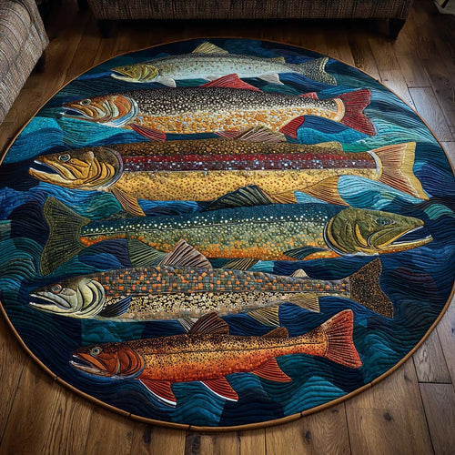 Trophy Trout Quilted Round Mat NCU0NNT1928