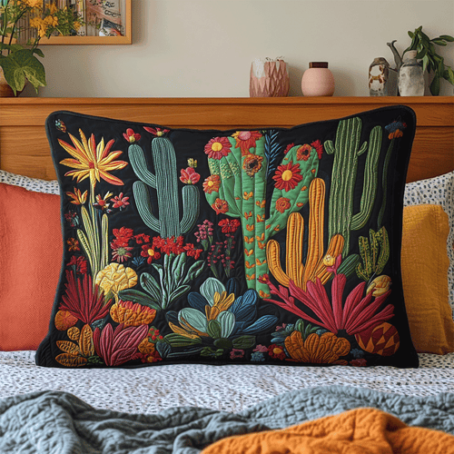 Tropical Cactus Quilted Bedding Pillow Case NCU0TH2161