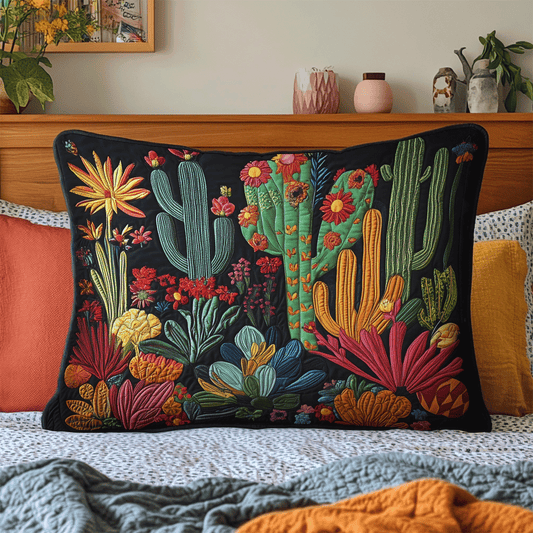 Tropical Cactus Quilted Bedding Pillow Case NCU0TH2161