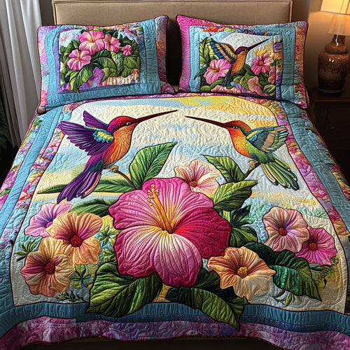 Tropical Dance 3-Piece Quilted Bedding Set NCU0NNT259