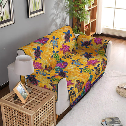 Tropical Turtle Tides Quilted Sofa Cover NCU0PT956