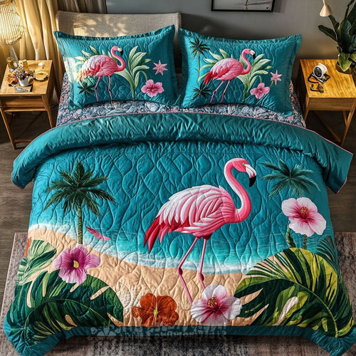 Tropical Chic Flamingo Duvet Cover Set NCU0PTT309