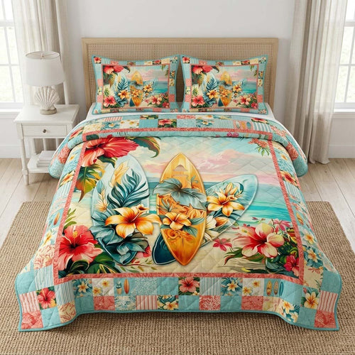 Tropical Dream 3-Piece Quilted Bedding Set NCU0DQQ0821