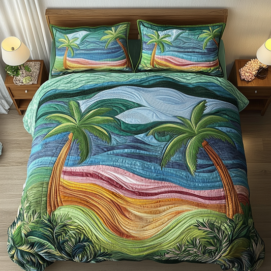 Tropical Dreams 3-Piece Quilted Bedding Set NCU0NVH268