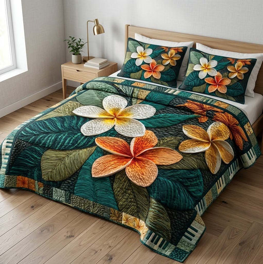 Tropical Elegance 3-Piece Quilted Bedding Set NCU0DQQ0844