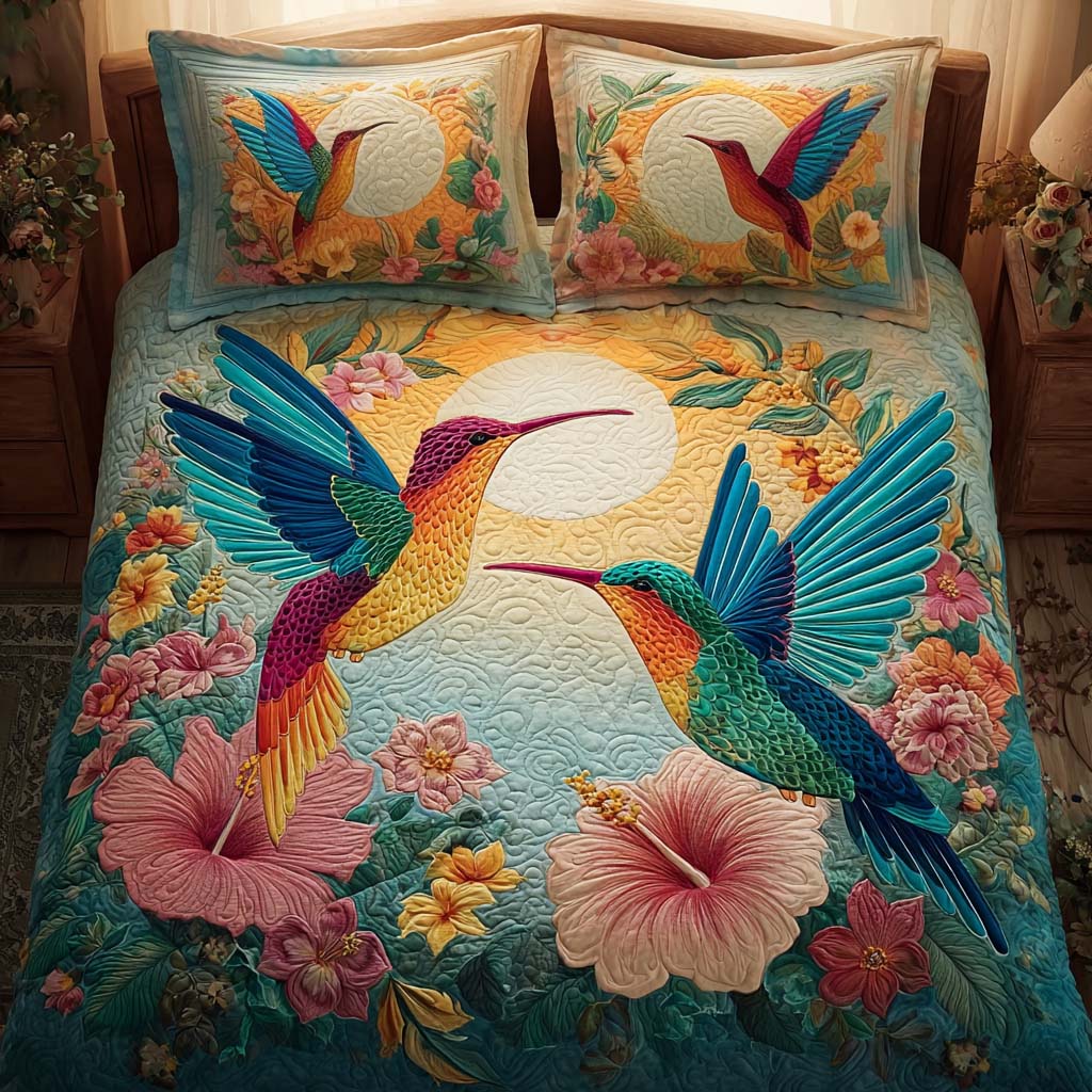 Tropical Flight 3-Piece Quilted Bedding Set NCU0DQQ0132
