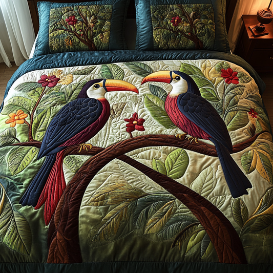 Tropical Flight 3-Piece Quilted Bedding Set NCU0NVH071