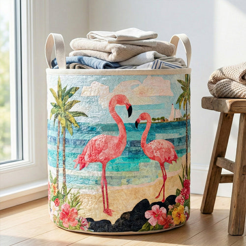 Tropical Patchwork Quilted Laundry Basket NCU0NNT2989