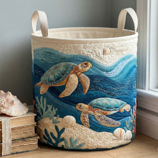 Tropical Sea Escape Quilted Laundry Basket NCU0NNT2975