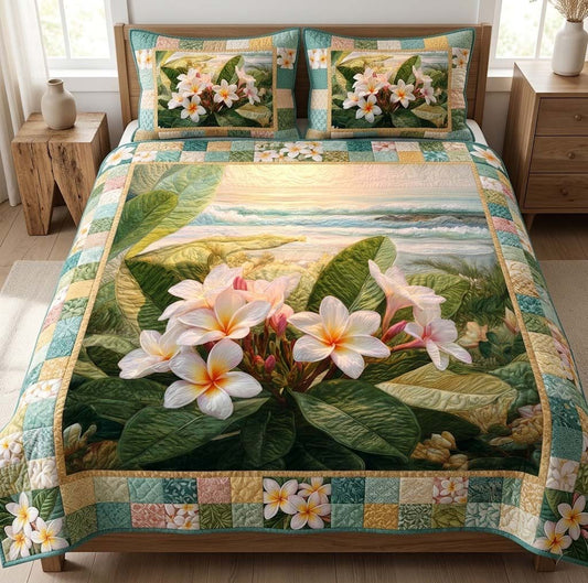 Tropical Sign 3-Piece Quilted Bedding Set NCU0DQQ0846