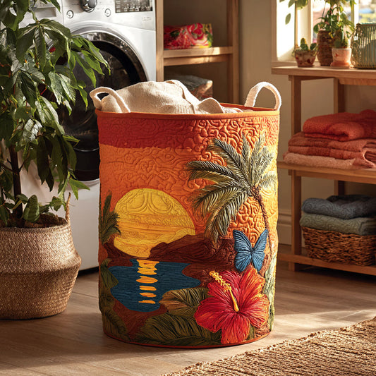 Tropical Sunset Quilted Laundry Basket NCU0NTV309