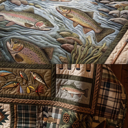 Trout Country Lodge 3-Piece Quilted Bedding Set NCU0PTT3183