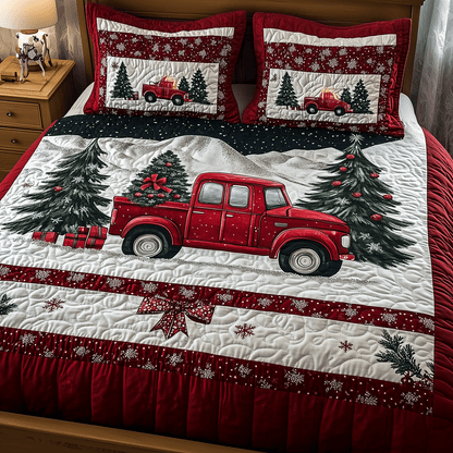 Truck Full Cheer 3-Piece Quilted Bedding Set NCU0TH1955