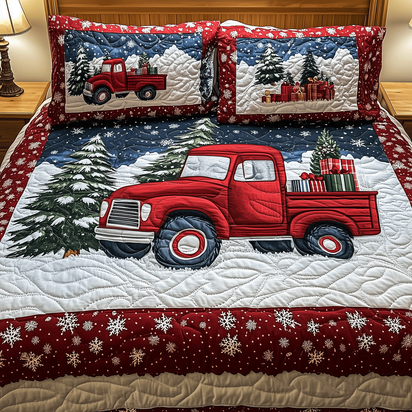 Truck of Joy 3-Piece Quilted Bedding Set NCU0TH1957