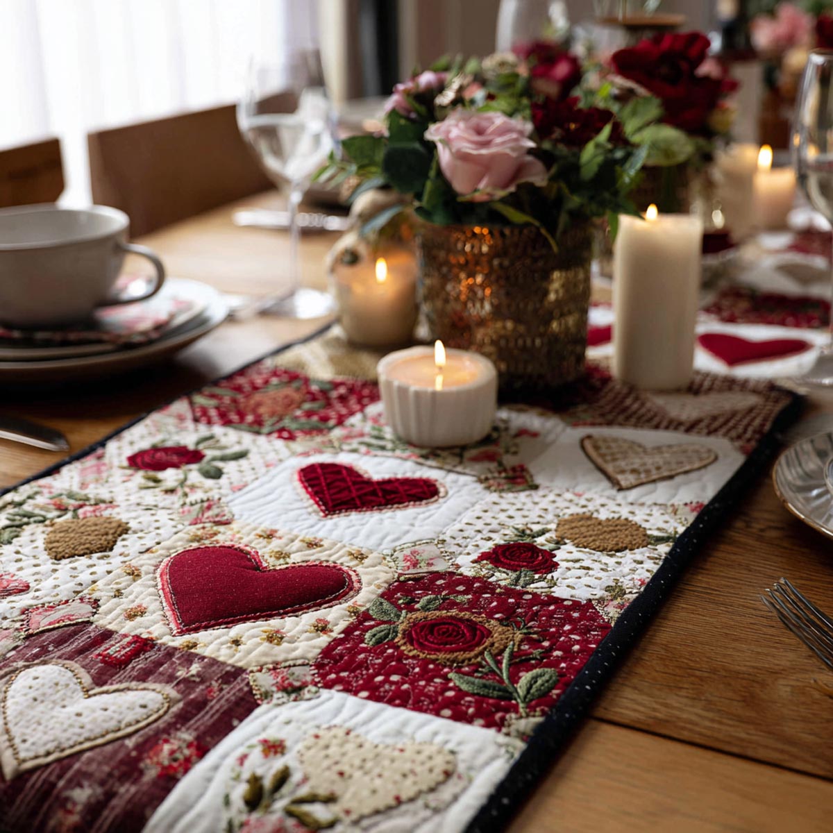 True Love Quilted Table Runner NCU0DV1804