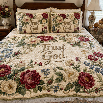Trust In God 3-Piece Quilted Bedding Set NCU0PTT3390