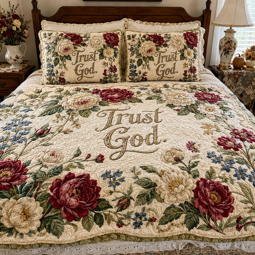 Trust In God 3-Piece Quilted Bedding Set NCU0PTT3390