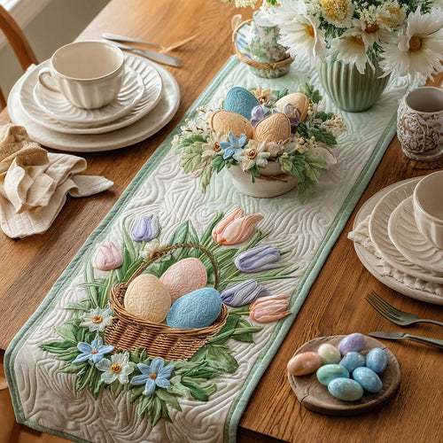 Tulip Egg Treasure Quilted Table Runner NCU0DQQ0440