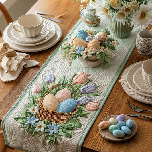 Tulip Egg Treasure Quilted Table Runner NCU0DQQ0440