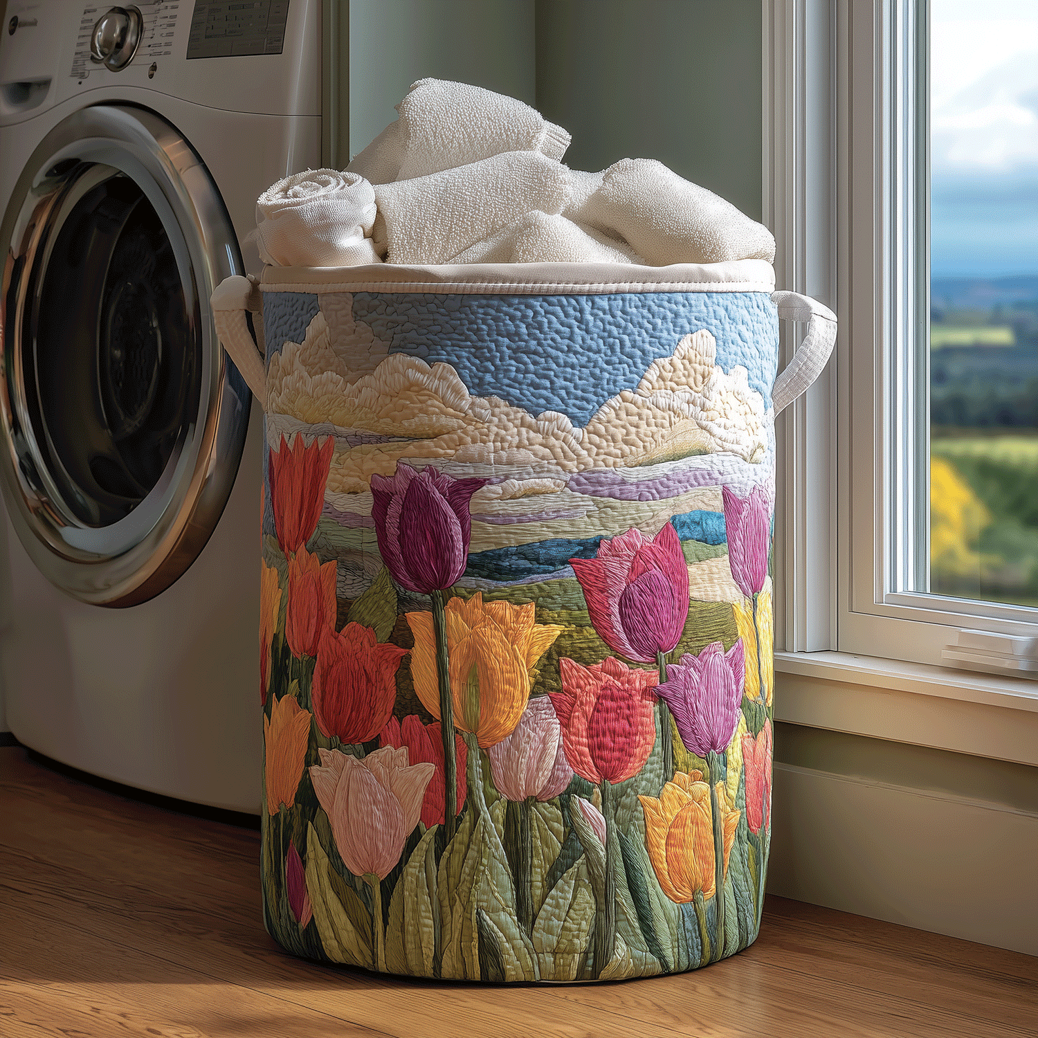 Village Farm Quilted Laundry Basket GFTOYC2926