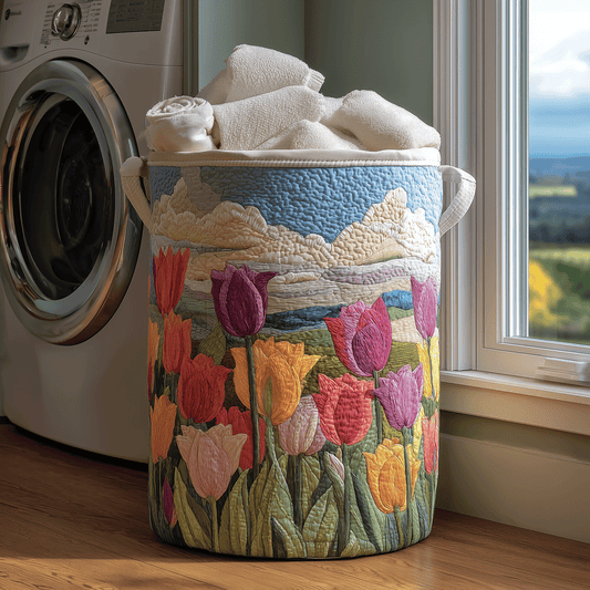 Tulip Field Quilted Laundry Basket NCU0TH2904