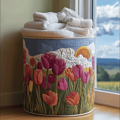Tulip Garden Quilted Laundry Basket NCU0TH2903