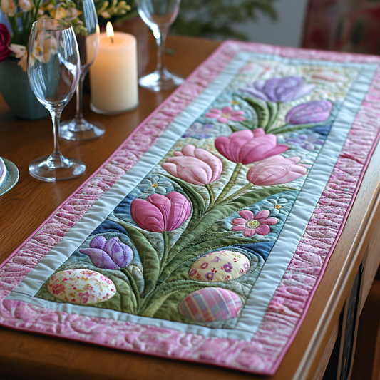 Tulip Trails Quilted Table Runner NCU0DV157