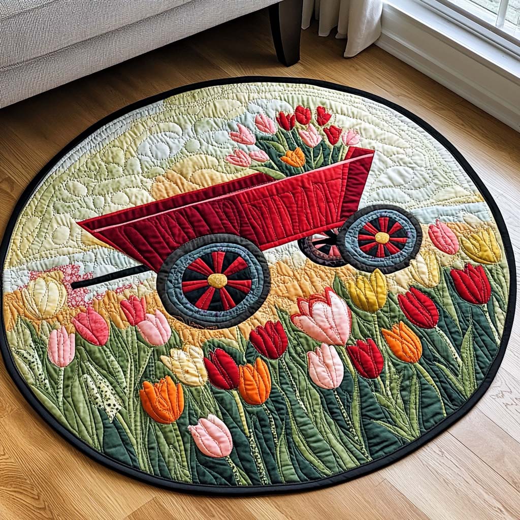 Tulip Wagon Quilted Round Mat NCU0NNT1941