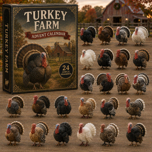 CHRISTMAS KICKOFF 40% OFF - Turkey Farm Advent Calendar 2026 - 24-Day Festive Countdown, Acrylic Charms Blind Box - Gift For Farm Lovers AC0TM024