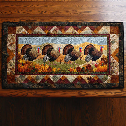 Turkey Parade Quilted Table Runner NCU0NTV264