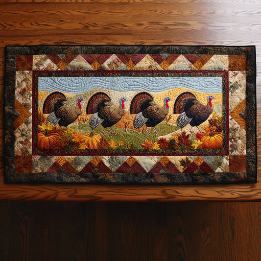 Turkey Parade Quilted Table Runner NCU0NTV264